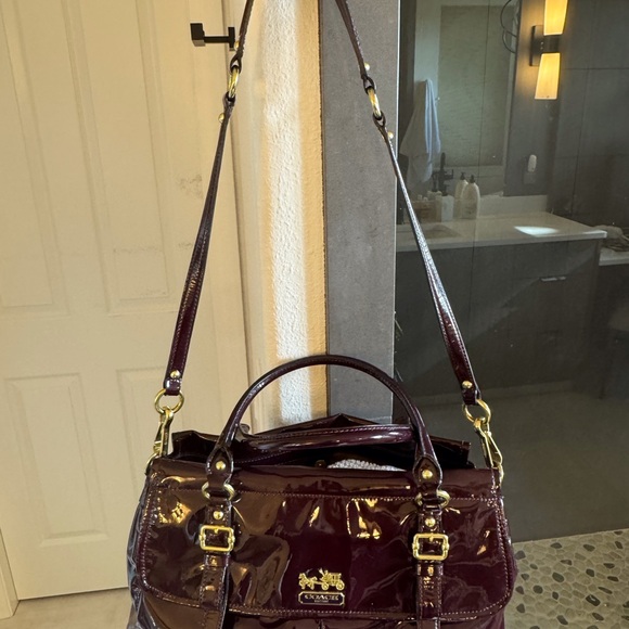 Coach  Plum Patent Leather Satchel - Picture 3 of 8